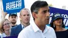 Rishi Sunak y, en segundo trmino, Dominic Raab, en un acto de campaa en agosto del 2022
