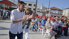 El candidato socialista, Luis Arosa, en el acto central de la reciente campaa electoral