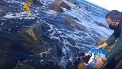 La Guardia Civil devuelve al mar los orificios incautados en Cudillero