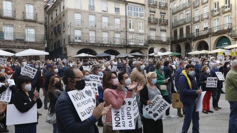Concentracin convocada por la plataforma Non ao peche da UPO, en defensa de la Universidad Popular de Ourense, el pasado mes de mayo
