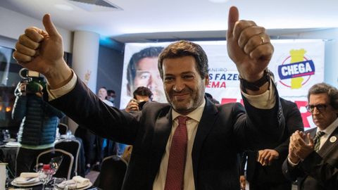Andr Ventura, lder del partido ultraderechista Chega y candidato a primer ministro de Portugal