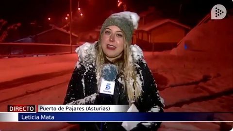 La reportera Alicia Mata en Pajares