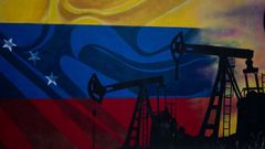 Mural junto a las instalaciones de la petrolera venezolana PDVSA