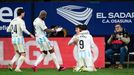 Los jugadores del Real Oviedo celebran el primer gol ante Osasuna
