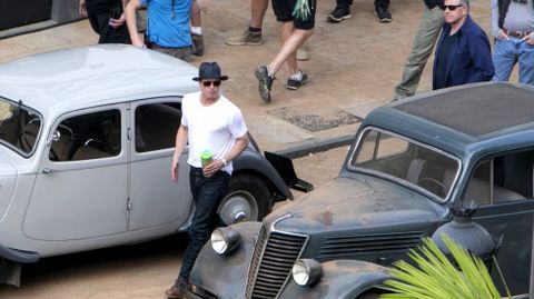 Brad Pitt, durante el rodaje de Allied en Las Palmas.