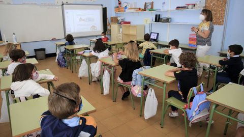 Imagen de archivo de una clase de primaria en Lugo