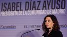 La presidenta de la Comunidad de Madrid, Isabel Díaz Ayuso, interviene durante un encuentro informativo organizado por los diarios El Mundo y Expansión.