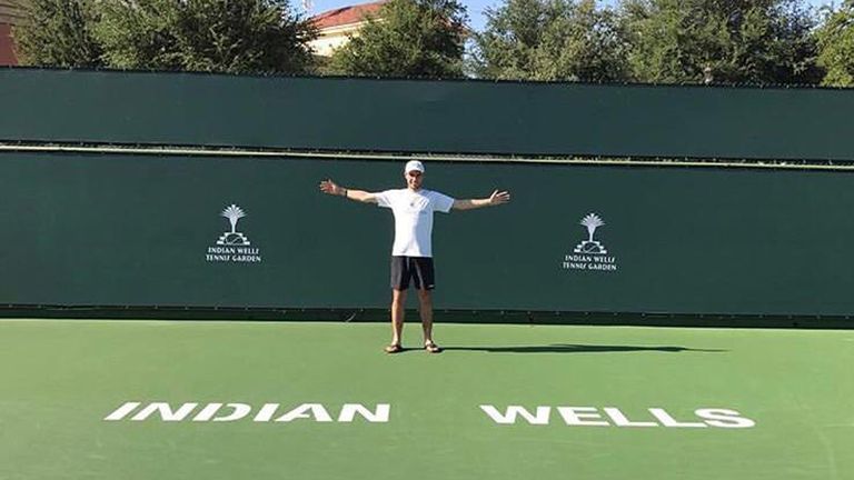 Daniel de Lorenzo, en las pistas de Indian Wells, California
