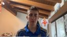 Benjam�n Noval, con la camiseta del Real Oviedo en su charla con Alberto Contador