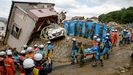 Un corrimiento de tierras en Kumano destrozó una casa