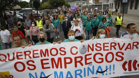 Manifestación de apoyo a las trabajadoras de Albo, en Viveiro este jueves