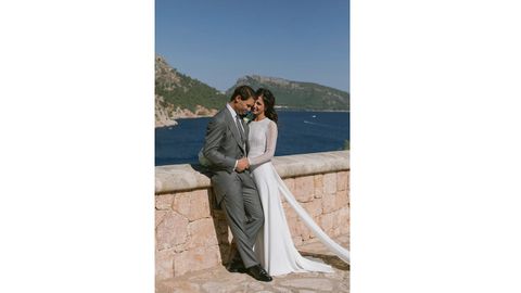 Fotografía facilitada por la Fundación Rafa Nadal del tenista Rafa Nadal y Mery Perelló, ayer sábado en sa Fortalesa, el lugar elegido para el enlace matrimonial