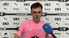 El jugador del Celta Williot Swedberg, tras el partido frente al Valencia.