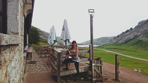 Laura Pereda en el Refugio de la Vega de Enol