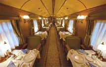 Vagón restaurante del tren turístico del lujo Costa Verde que irá de Oviedo y Gijón a Bilbao