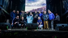 Los finalistas del Trofeo Herrerita, en la fiesta organizada por la afici�n del Real Oviedo