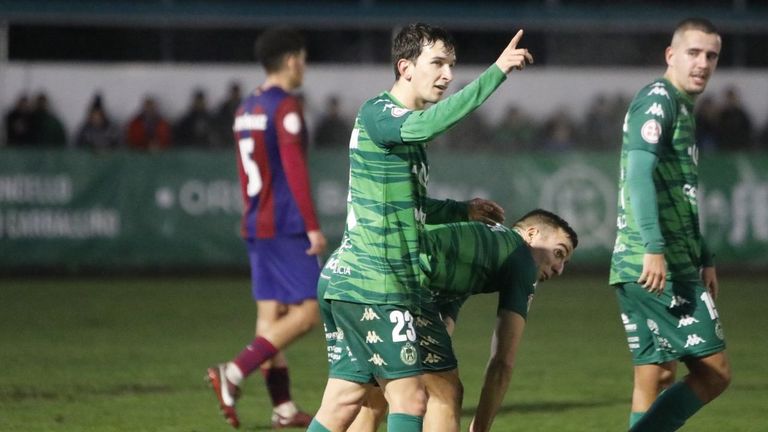 Luis Chacón, tras el gol que anotó el pasado fin de semana ante el Barcelona Atlètic