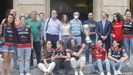Las jugadoras del Telecable Hockey, recientes campeonas de la Supercopa de España durante la recepción oficial que se les brindó este martes en el Ayuntamiento de Gijón