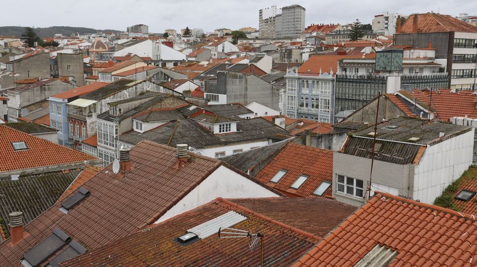 Vista de edificios del barrio de A Magdalena y Canido, en foto de archivo.