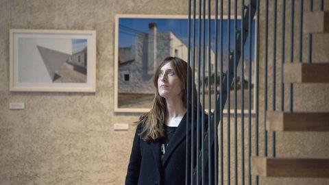 Ana Amado, en el Palacio del Condestable en Pamplona, donde ya se expusieron parte de las fotografas de Colonos, un proyecto conjunto en el que ella y Patio llevan trabajando desde el ao 2016