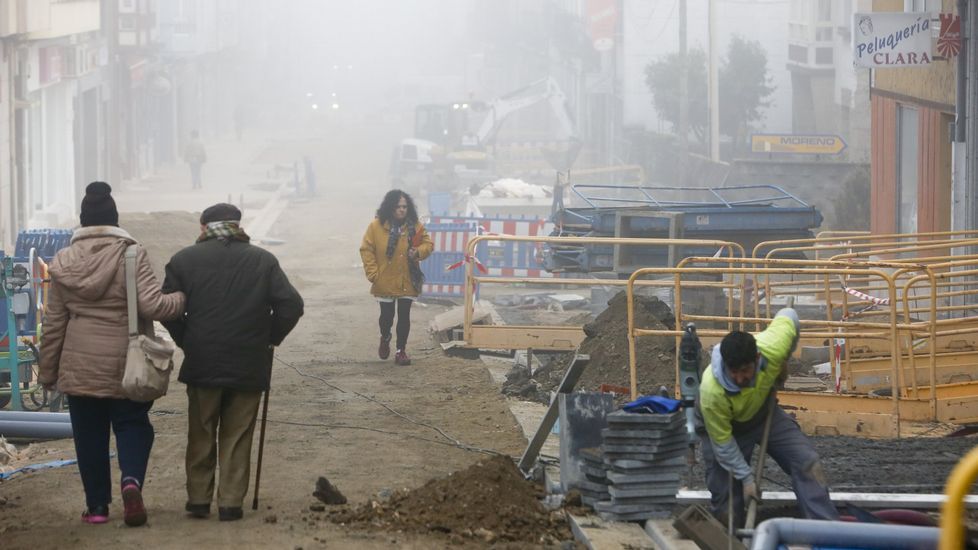 Fotograf�a de los primeros d�as de las obras en la calle Diego Pazos, en enero del a�o pasado