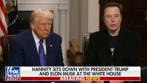 Captura de la entrevista a Donald Trump y Elon Musk en la Fox