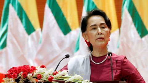 Suu Kyi, en un discurso a la nacin en septiembre del 2017.