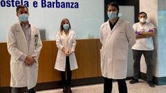 Jos Mara Prieto, Ana Daz Corts, Manuel Pas Peleteiro y Jos Manuel Aldrey, en el Hospital Clnico.