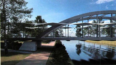 Recreación virtual sobre el diseño de la empresa Monsa, en el que se basará el proyecto de construcción del nuevo puente de Monforte