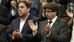 Oriol Junqueras y Carles Puigdemont, en una imagen de archivo