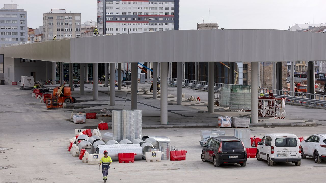 Imagen de las obras en la nueva estaci�n de buses el pasado 12 de septiembre