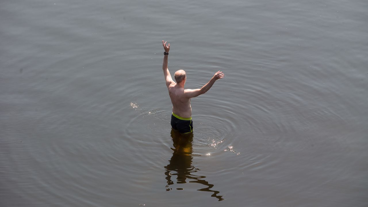 El Mi�o a su paso por Lugo con un caudal m�s bajo del habitual