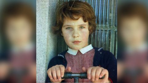 De niña, con nueve años, en el colegio Rosalía de Castro de Vigo