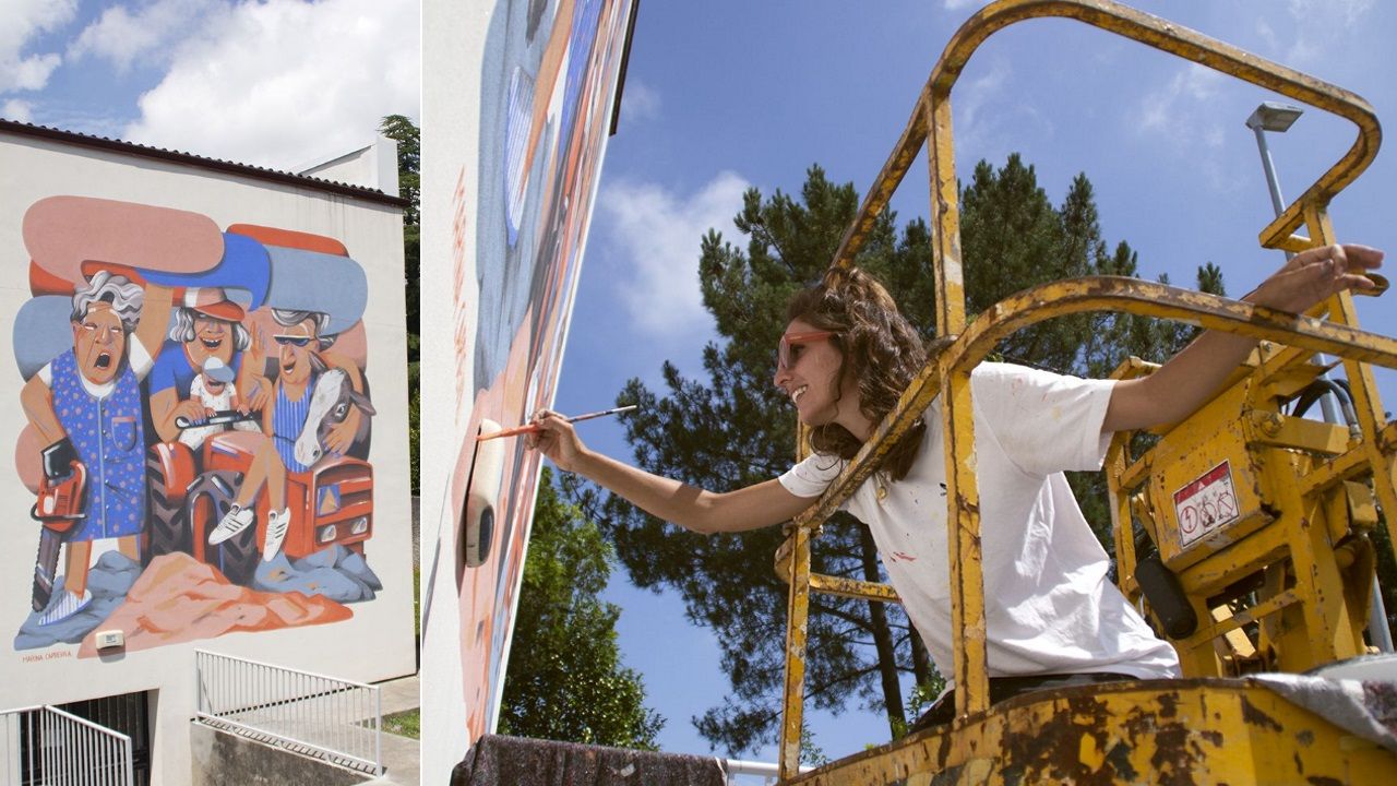 Marina Capdevila realiz el ltimo mural del Delas Fest en el Auditorio Constante Liste de Teo.