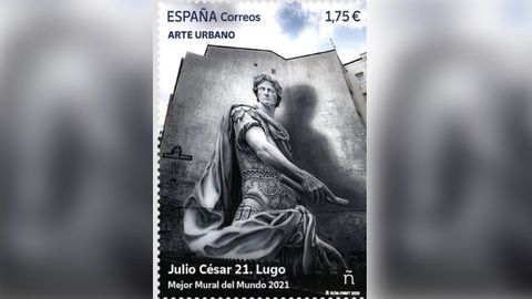 Sello con el mural de Julio Csar de Lugo que saldr al mercado el 23 de febrero