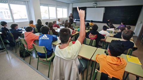 Imagen de archivo de un aula en un instituto gallego