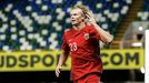 Haaland celebra un gol con Noruega
