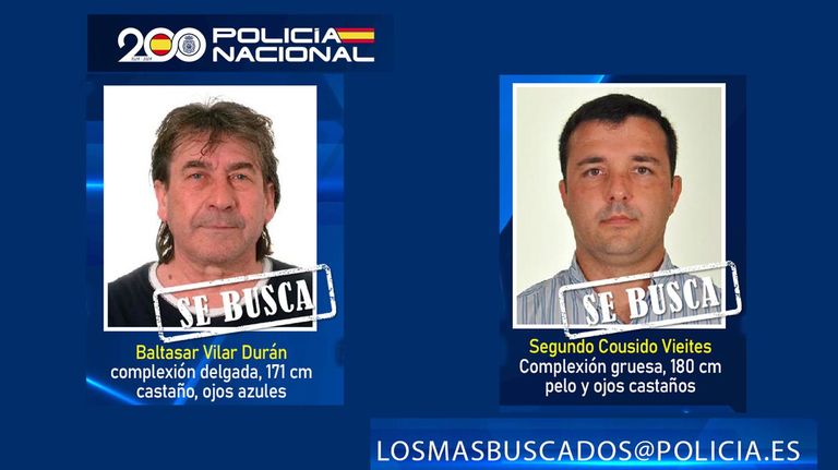 Dos gallegos, en la lista de los fugitivos más buscados de España
