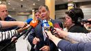Rafael Correa habla con los periodistas en Bruselas