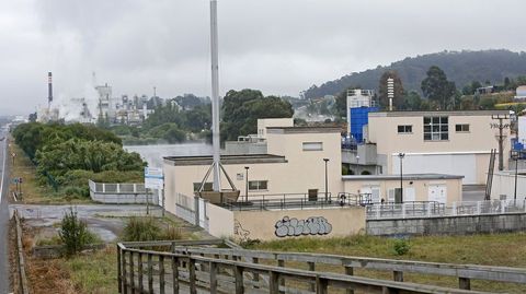Depuradora de Os Praceres, que recibe las aguas residuales de Pontevedra, Marn y parte de Poio