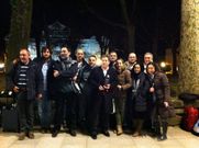 Pol�ticos, t�cnicos y periodistas, a su llegada a Pontevedra