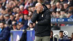 Rozada Huesca Real Oviedo El Alcoraz.Javi Rozada se lamenta durante el encuentro ante el Huesca