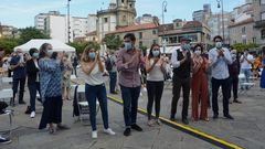 Mitin de Galicia en Comn en Pontevedra antes das eleccins do 12 de xullo