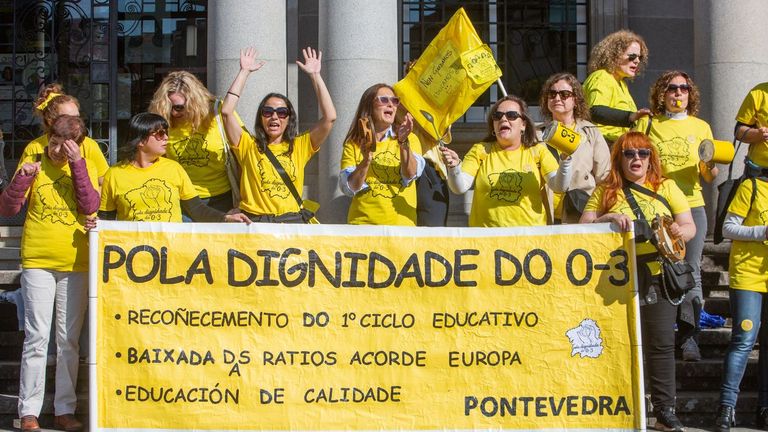 La huelga en las escuelas infantiles alcanza un seguimiento de al menos el 19 % en Galicia