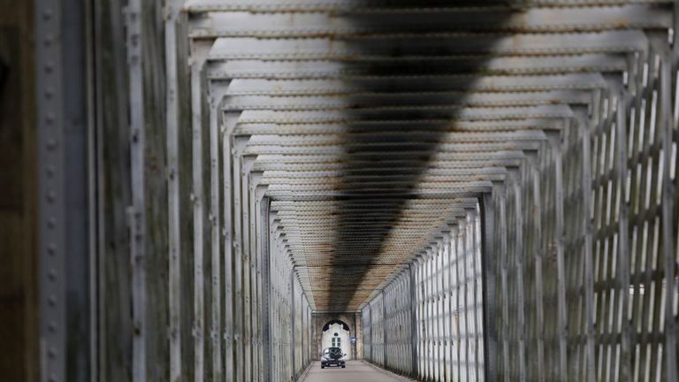 A ponte internacional de Tui, fronteira entre España e Portugal.