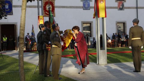 Jura de bandera para civiles en el antiguo patio de armas del cuartel de San Francisco, ahora plaza de la Biblioteca pública