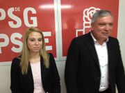 ...Ines Vidal y Delfin Dominguez, dirigentes del PSOE de Ponteareas