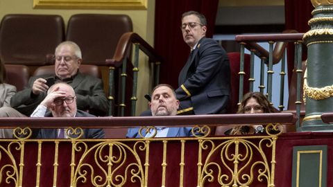Oriol Junqueras, lder de ERC, en el Congreso de los Diputados el da que Junts hizo caer la ley de amnista
