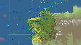 De madrugada cayeron 583 rayos sobre Galicia, espcialmente sobre las provincias de A Coru�a y Pontevedra