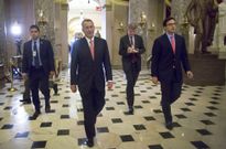 El lder republicano, John Boehner, tras cerrar el acuerdo presupuestario. 